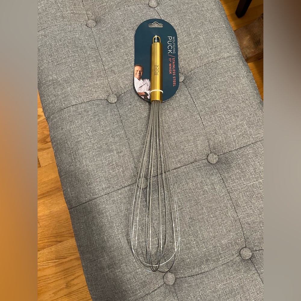 Large Stainless Steel Whisk with Gold Handle Wolfgang puck